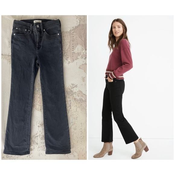 Madewell Cali Demi-Boot Jeans Size 25 Dark Gray Denim - Picture 1 of 14